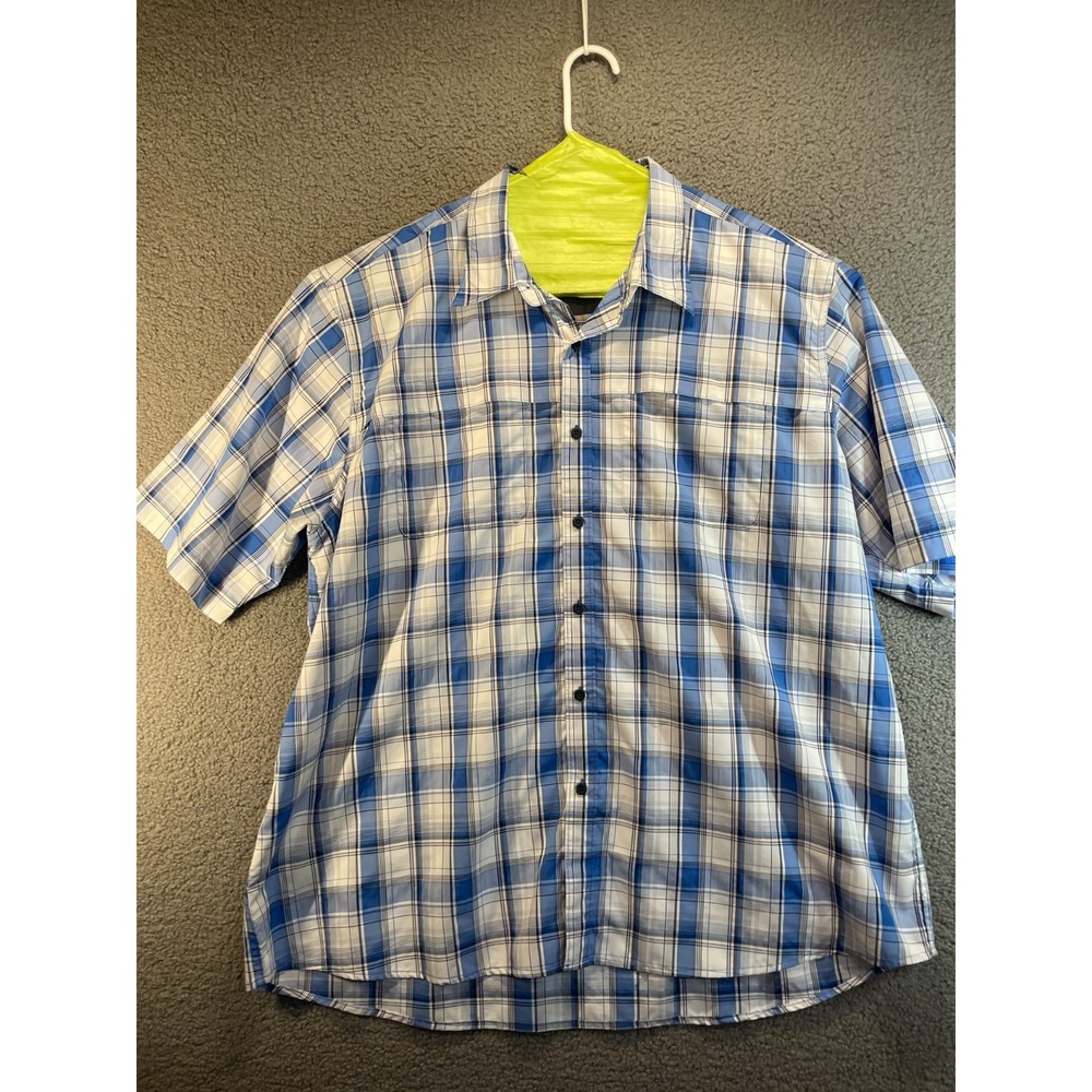 Wrangler‎ Western Shirt Mens 3XT Blue Plaid Short Sleeve Button Front